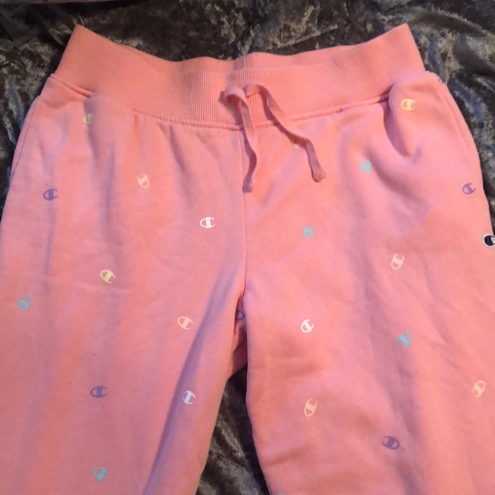 Girls champion sweatpants pink xl